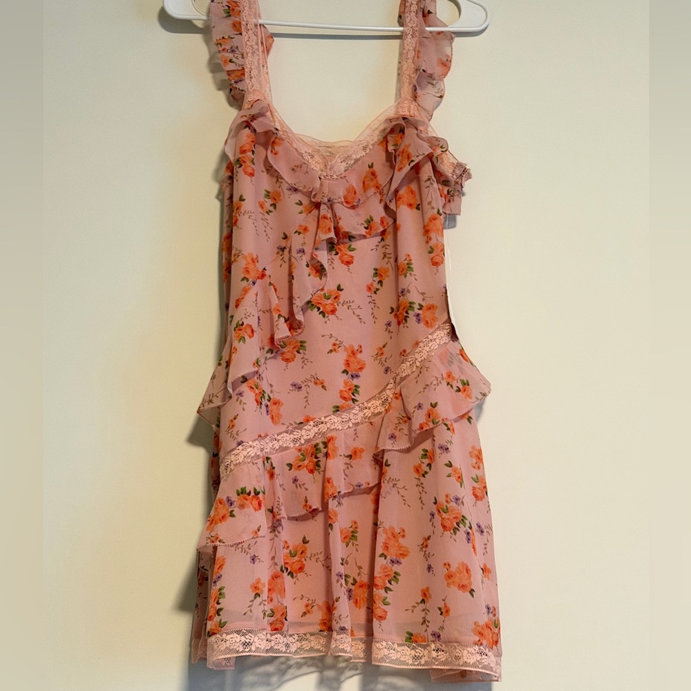 Altar'd State Dusty Rose Lace-Trim Slip